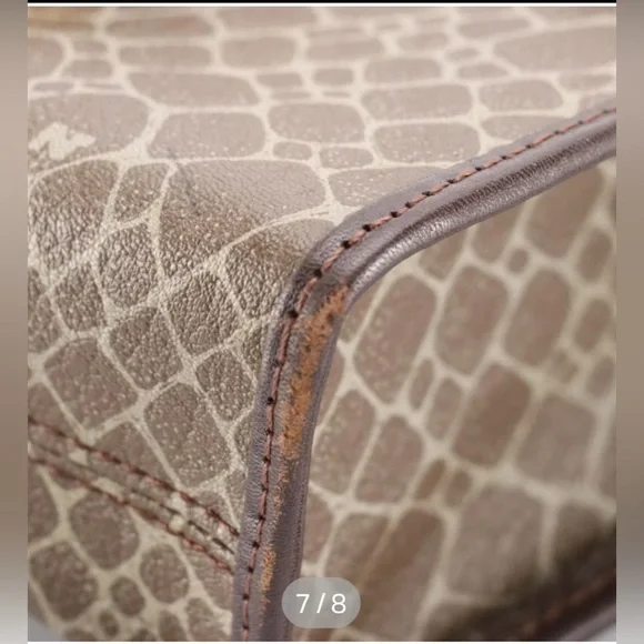 VINTAGE Nina Ricci Crossbody Bag in Giraffe Printed Canvas and Leather - Picture 7 of 8